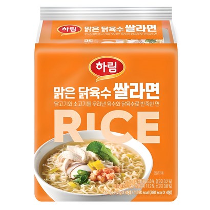 하림 맑은 닭육수 쌀라면 112g, 4개