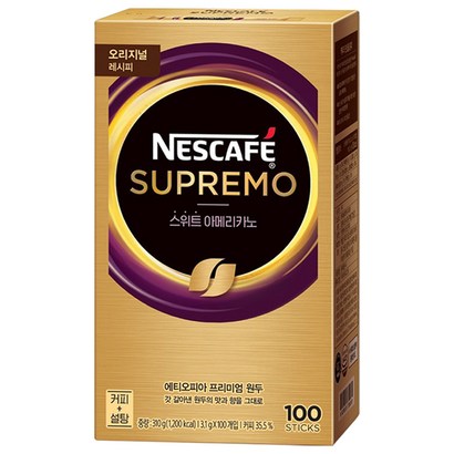 네스카페 수프리모 스위트 아메리카노, 3.1g, 100개입, 1박스