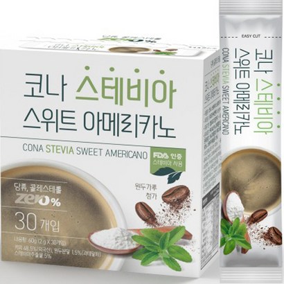 모카씨엔티 코나 스테비아 스위트 아메리카노 커피믹스, 2g, 30개입, 1개