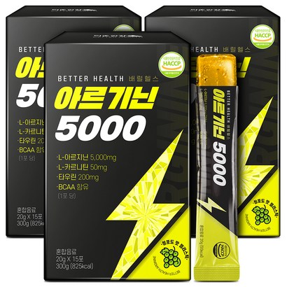 더존건강 배럴헬스 아르기닌 5000 15p, 300g, 3개