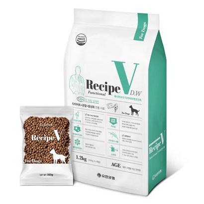 유한양행 레시피브이 강아지 처방식 사료, 다이어트앤조인트, 1.2kg, 1개