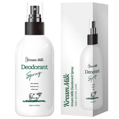 크림밀크 저자극 쿨링 데오드란트 화이트머스크향, 200ml, 1개