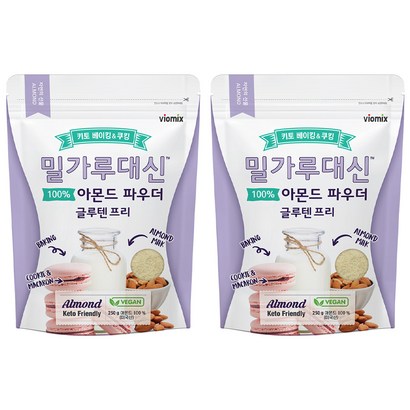 바이오믹스테크 밀가루대신 글루텐프리 아몬드 파우더, 250g, 2개