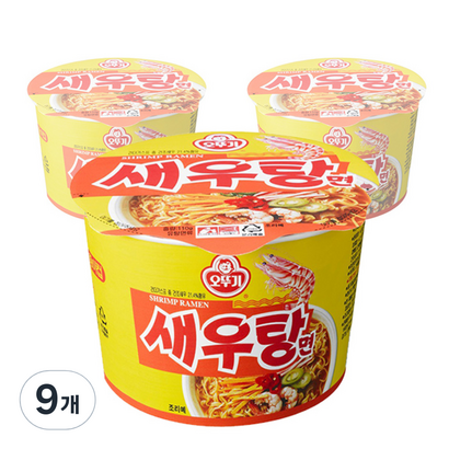 오뚜기 새우탕 컵라면, 9개