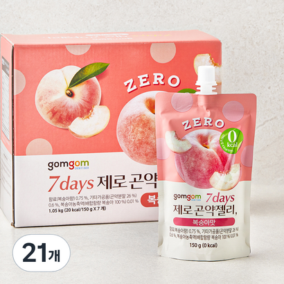 곰곰 7days 제로 곤약젤리 복숭아맛, 150ml, 21개