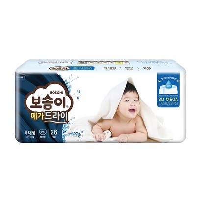 보솜이 메가드라이 팬티형 기저귀 남아용 특대형