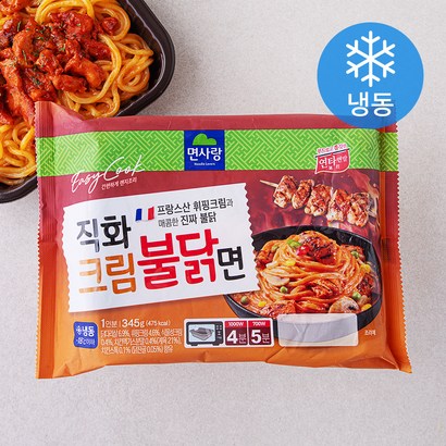 면사랑 직화크림불닭면 (냉동), 345g, 1개