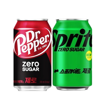 닥터페퍼 제로 355ml 업소용 스프라이트 제로 355ml 각6개씩 총12캔