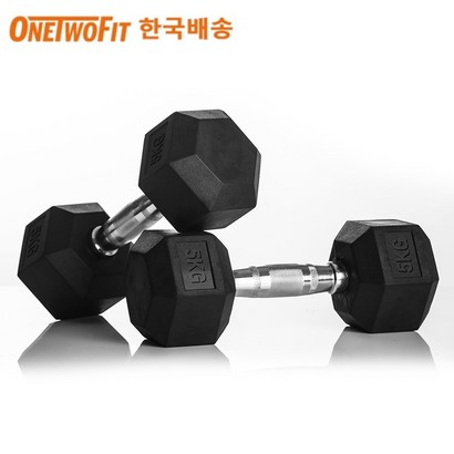 OneTwoFit 고무 육각 아령 블랙 육각 덤벨 아령  리뷰 후기