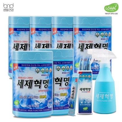 [세제혁명]프리미엄  다목적세제 6통 *5개 분무기