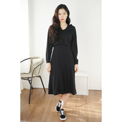 스트 여성 데일리 크롭 후드 원피스 3 coor