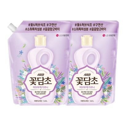 [엘지생활건강] 샤프란 꽃담초 섬유유연제 라벤더 리필 12개