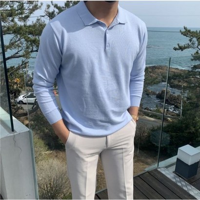 남성 봄 가을 부드러운 카라넥 티셔츠 모트카라 니트 8Coor 리뷰후기