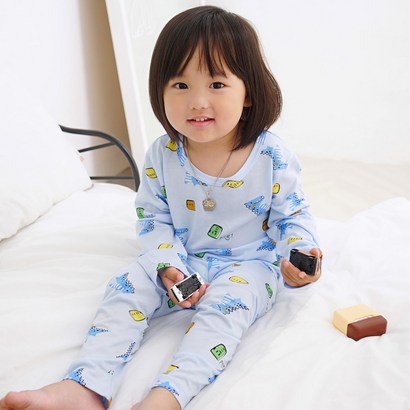 [빌도르] 아동 키즈 긴팔 블루공룡 패턴 실내복 리뷰후기