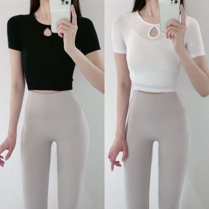 로라벨 오스 반팔 크롭 필라테스복 요가복 필라테스옷 필라테스커버업 필라테스상의 여성 운동복 티 봄 여름 가을 리뷰후기