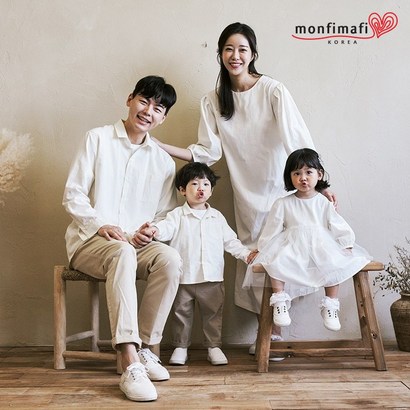 [몽피마피] 화이트엔젤 긴팔 패밀리 21C06/패밀리룩 가족사진의상