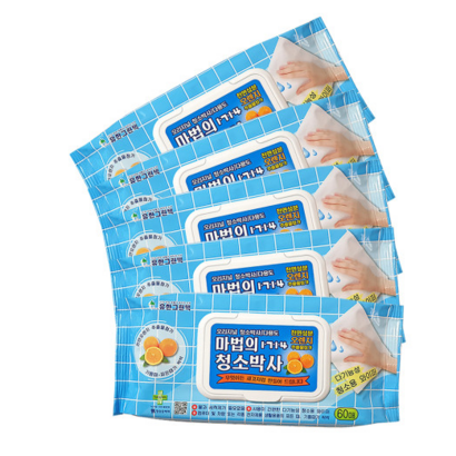 유한 크린텍 마법의 청소박사 중형 60매  청소용품 세정티슈 만능크리너 물티슈 찌든때 클리너 기름때 후드청소 락스 이사 집들이 선물 대청소 청소용품 청소포 행주 걸레 리뷰후기