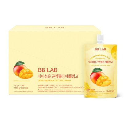 [본사출고] 뉴트리원 비비랩 식이섬유 곤약젤리 애플망고 저당젤리 곤약젤리 저칼로리간식 식이섬유젤리 저칼로리젤리 탱글식이섬유, 150g, 1박스