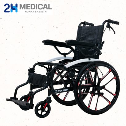 2H메디컬 프리미엄 라이트 휠체어 -  초경량 마그네슘 알루미늄 접이식 장애인 휠체어