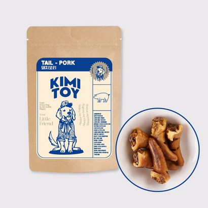 강아지수제간식 키미토이 돼지꼬리스낵 대용량 1kg, 500g, 1개