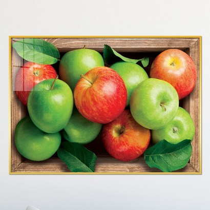 아트블루 풍수에 좋은 사과 과일 그림 금전운 인테리어 액자