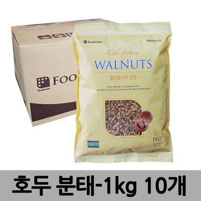 푸드림 아몬드 호두 1kg (10개입) - 1박스, 10개