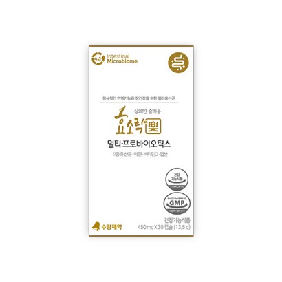 [수암제약] 효소락 멀티-프로바이오틱스_소화효소와 유산균을 한번에! 효소유산균 유산균다이어트 유산균 임산부유산균 여성유산균 효소유산균다이어트 유산균캡슐