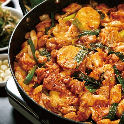 []캠핑 음식 춘천 순살 철판 양념 닭다리살 구이 요리 홍천 닭갈비 *