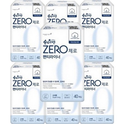 [당일출고] 순수한면 제로 팬티라이너 슈퍼롱
