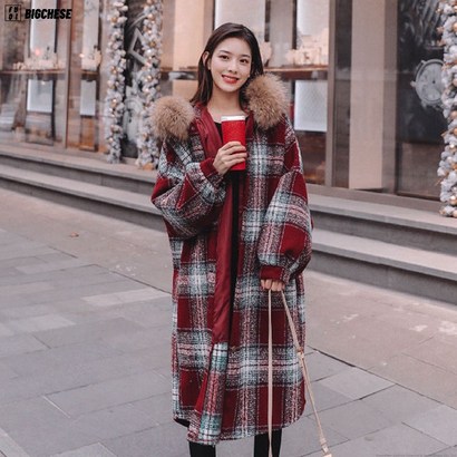 [빅 치즈 부부] 무드무드 마리 체크 후드 코트