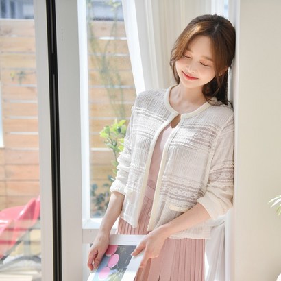 [마이더스비] 메안 레이스 러플 가디건 리뷰후기