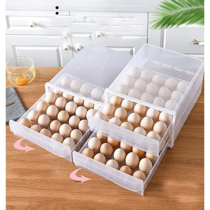 계란보관함 서랍식 에그 트레이 30구 60구 슬라이딩 서랍형 계란보관용기 냉장고 정리함 케이스