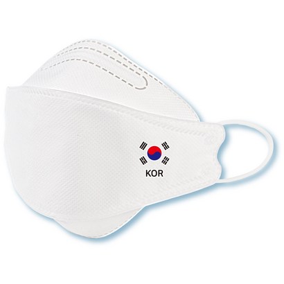 [태극기 로고 마스크] 앱솔루트 3D 4중구조 대형 개별포장 마스크 화이트 / 블랙