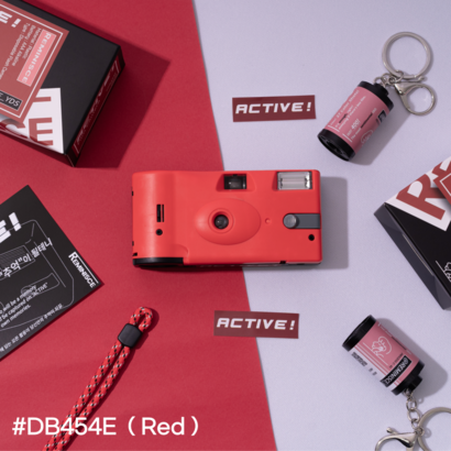 [단품/컬러27장] Active! 필름 카메라(5종 택1), #DB454E(빨강), 1개