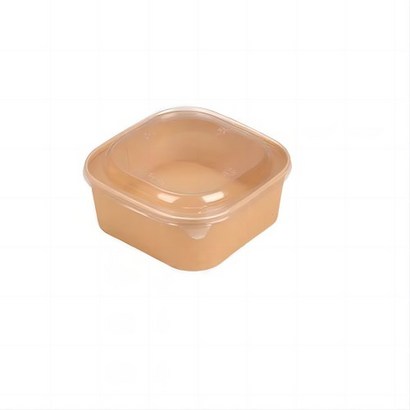 씨케이라이브 친환경 펄프 정사각 일회용 도시락 용기, PET뚜껑+펄프 용기 1320ML, 1개, 50개입