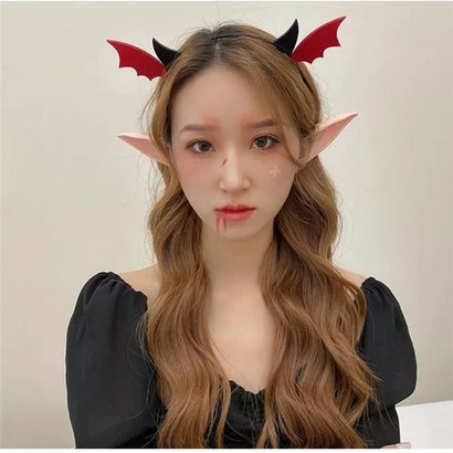난나 J 할로윈 머리띠 박쥐 머리핀 거미줄 헤어밴드 소품 코스튬