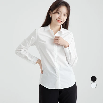 캐럿 여성 슬림핏 스트레치 셔츠