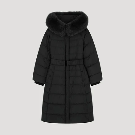 쉬즈미스 폭스퍼 후드 래글런 덕다운 점퍼 SSDJPO42020 BK