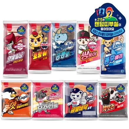 삼립 KBO프로야구 9개구단 콜라보빵 크보빵 야구빵 랜덤 발송, 10개, 85g