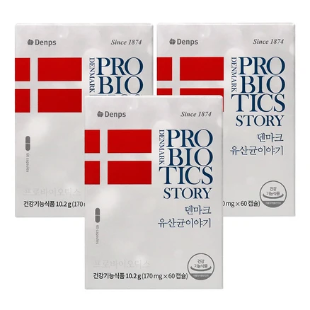 덴마크 유산균이야기 60캡슐 + 크린타올 증정, 60정, 3개