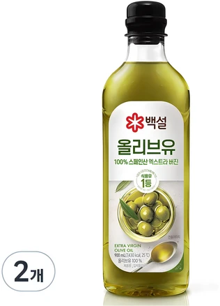 백설 압착 올리브유, 900ml, 2개