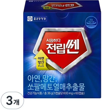 종근당건강 시원하다 전립쎈, 60정, 3개