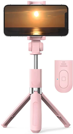 바나다 튤립 블루투스 삼각대 셀카봉, BND-B2RMTC-B03, 핑크, 1개