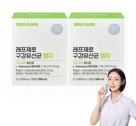 레프제로 구강유산균 프로바이오틱스 유산균, 30정, 2개