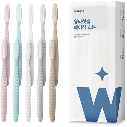 왕타 베이직 스톤 칫솔, 10개입, 1개