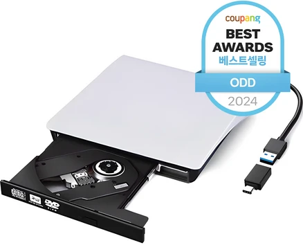림스테일 USB 3.0 CD / DVD RW 멀티 외장형 ODD + C타입 젠더 세트, LM-19(WH), 1개