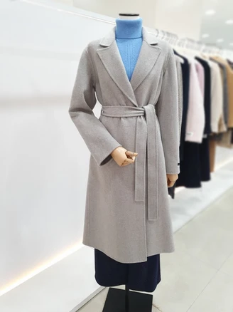 [정품] 잇미샤 하이넥 핸드메이드 벨티드 코트 간절기 데일리