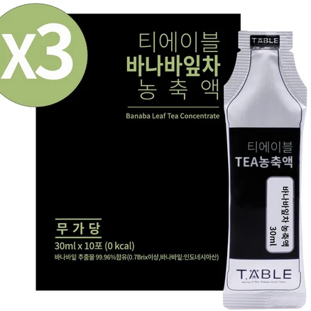 티에이블 바나바잎차 농축액, 3세트, 10개입, 30ml