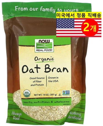 NOW 나우 다이제스티브 리얼 푸드오가닉 귀리 겨 Organic Oat Bran, 2개