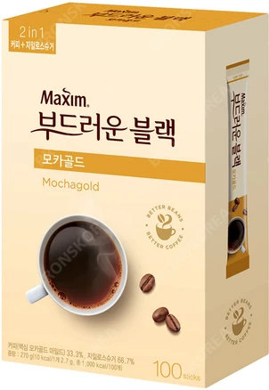 동서 맥심 부드러운 블랙 모카골드 100T 1개 설탕 커피믹스, 2.7g, 100개입